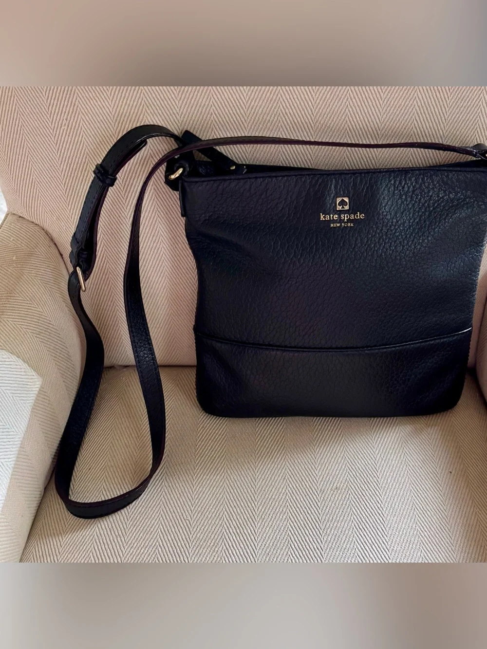 Kate Spade Southport Avenue Cora Black Pebbled Leather Crossbody Bag Y2K
